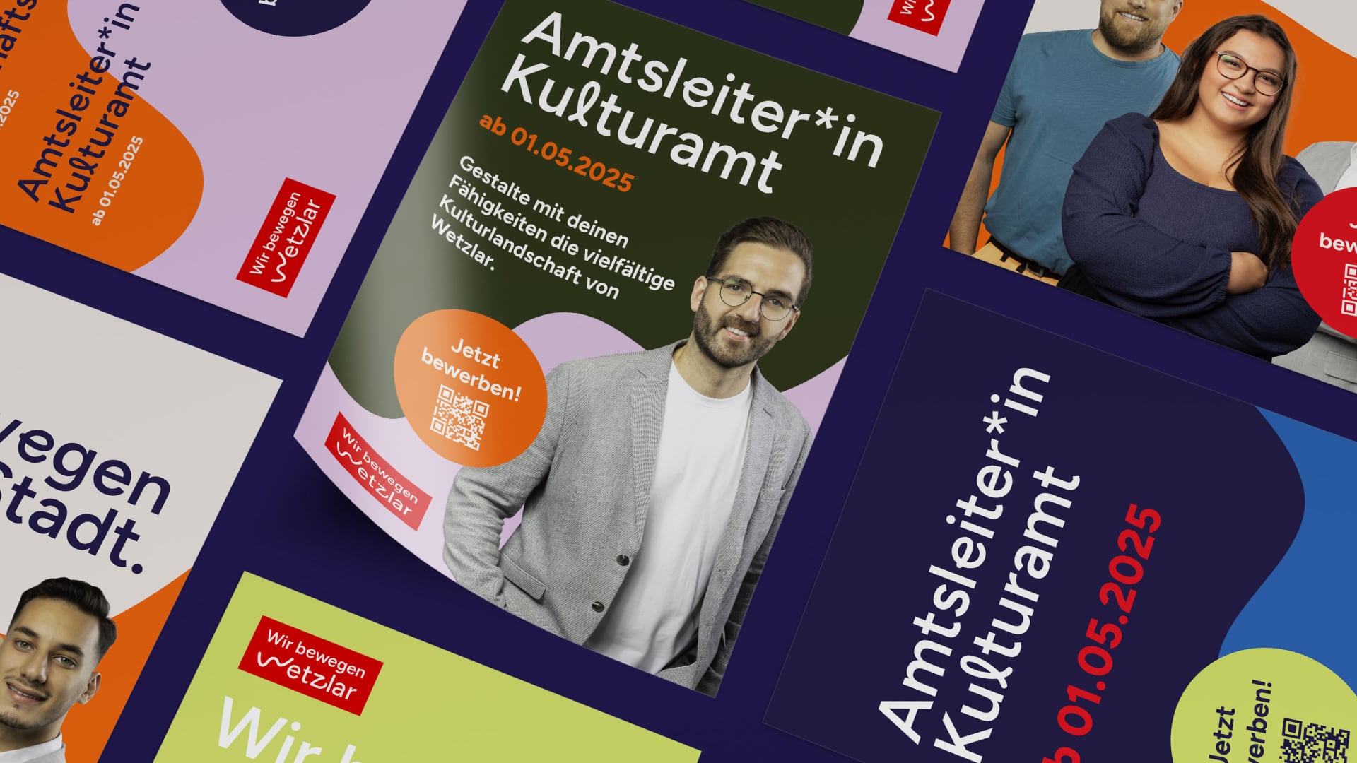 BundB_Referenz_Wetzlar_06_cd Kampagnenmotive zur Stellenanzeige im Kulturamt Wetzlar – plakative Gestaltung mit Keyvisual, Call-to-Action und modernem Layout.